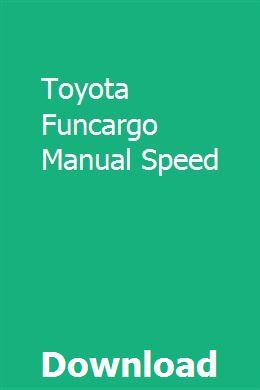 Toyota Fun Cargo User Manual